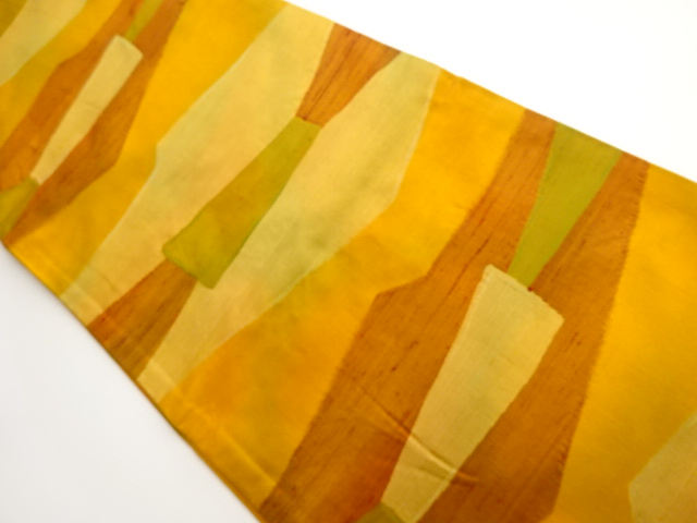 JAPANESE KIMONO / VINTAGE FUKURO OBI / TSUMUGI / WOVEN ABSTRACT PATTERN